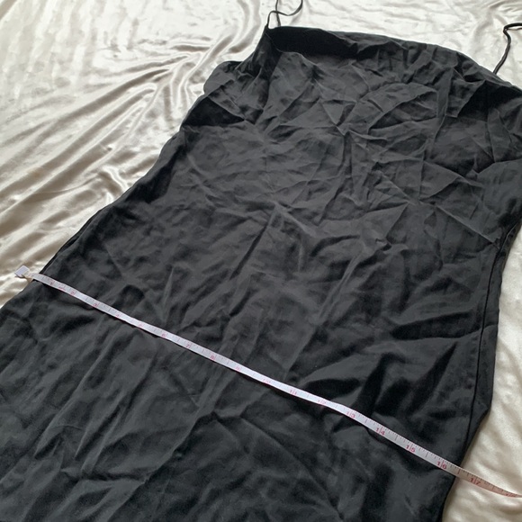 Black Silk Backless Slip Dress / Chemise Size Small Medium| Satin Slip - Picture 7 of 8